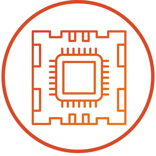 vector design microprocessor icon style