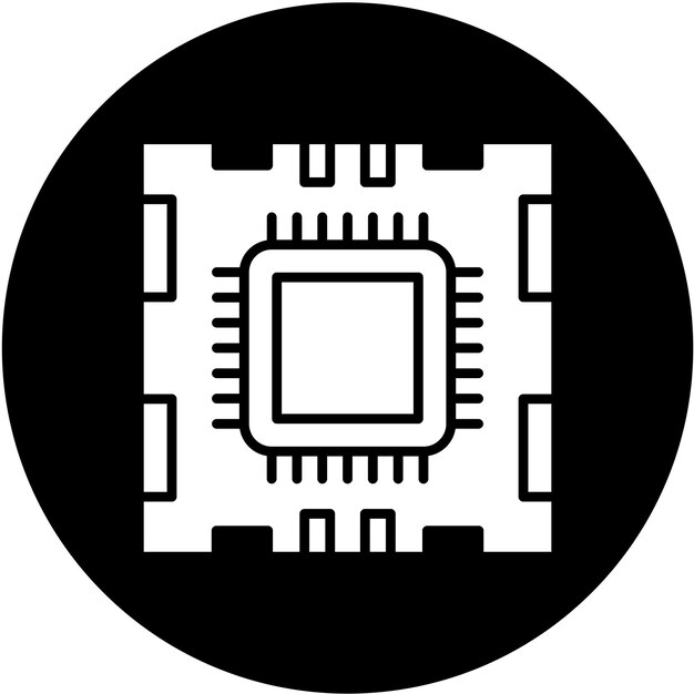 vector design microprocessor icon style