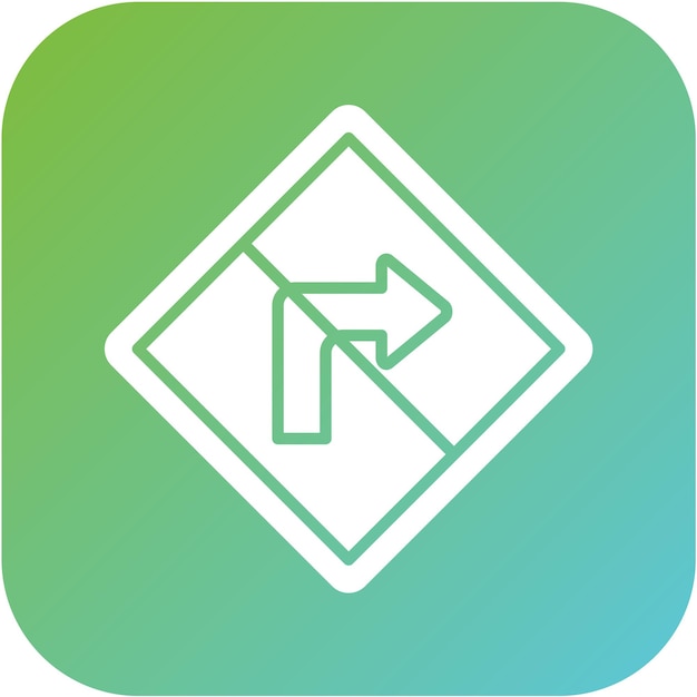Vector Design No Right Turn Icon Style