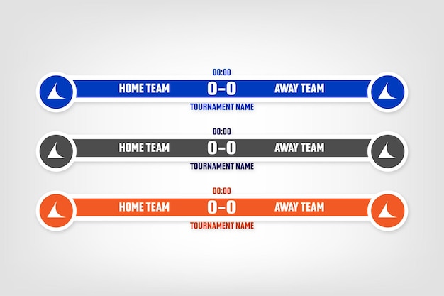 vector design of banners in different colors for TV broadcast of the match