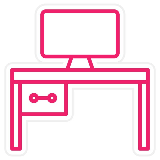 Vector Design Office Desk Icon Style