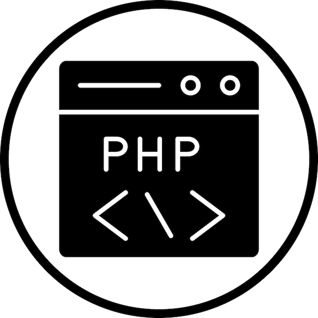 vector design php coding icon style