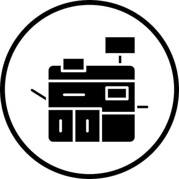 Vector Design Printing Machine Icon Style