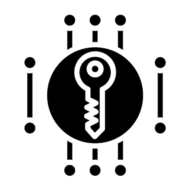 Vector Design Private Key Encryption Icon Style