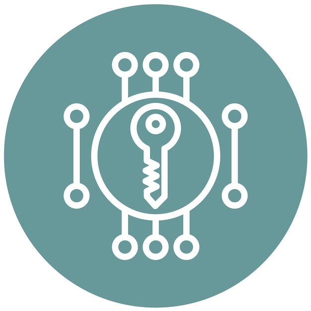 Vector Design Private Key Encryption Icon Style