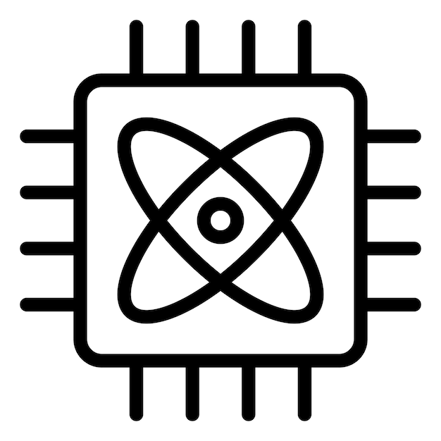 Vector Design Quantum Computing Icon Style