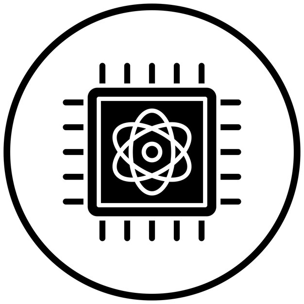 Vector Design Quantum Computing Icon Style