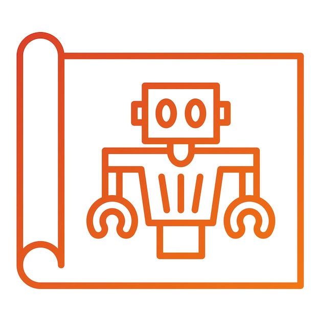 Vector Design Robot Blueprint Icon Style