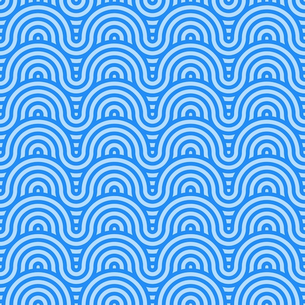 Vector design seamless pattern of sea wave for labels and frames for packaging luxury goods