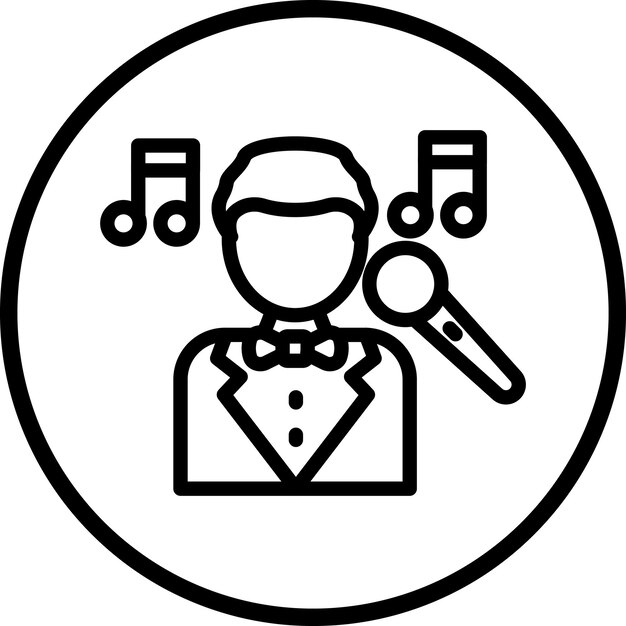 Vector Design Singing Icon Style