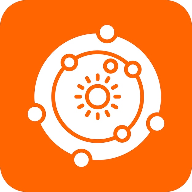 Vector Design Solar System Icon Style