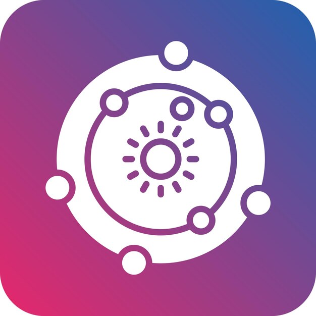 Vector Design Solar System Icon Style