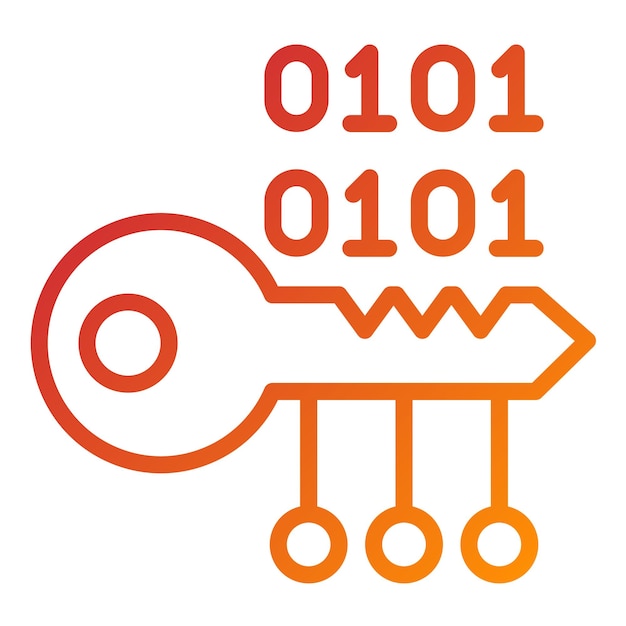Vector Design Strong Key Encryption Icon Style