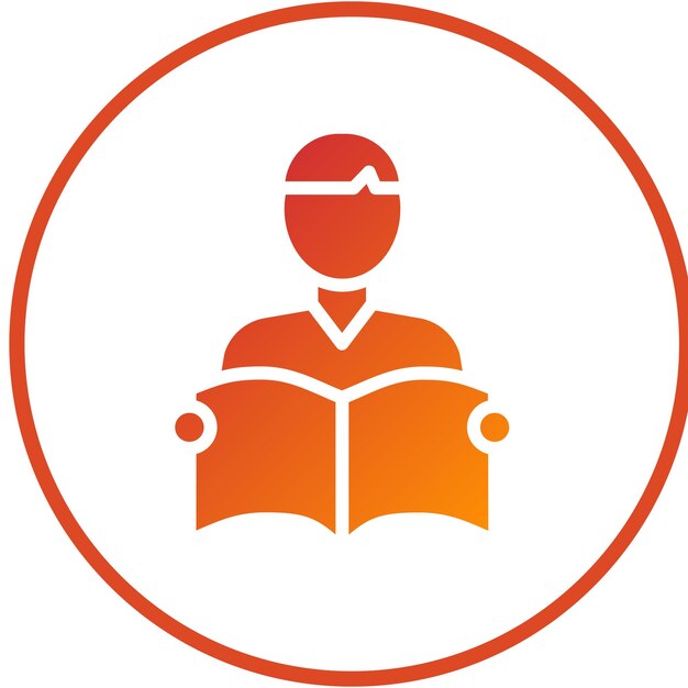 Vector Design Student Reading Icon Style