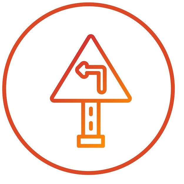 Vector Design Turn Left Icon Style