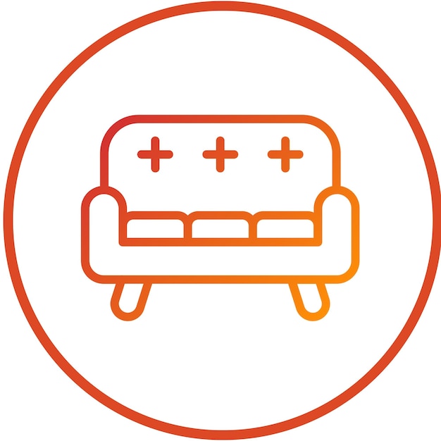 Vector Design Tuxedo Sofa Icon Style