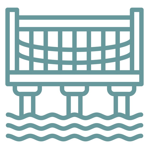 Vector Design Water Bridge Icon Style
