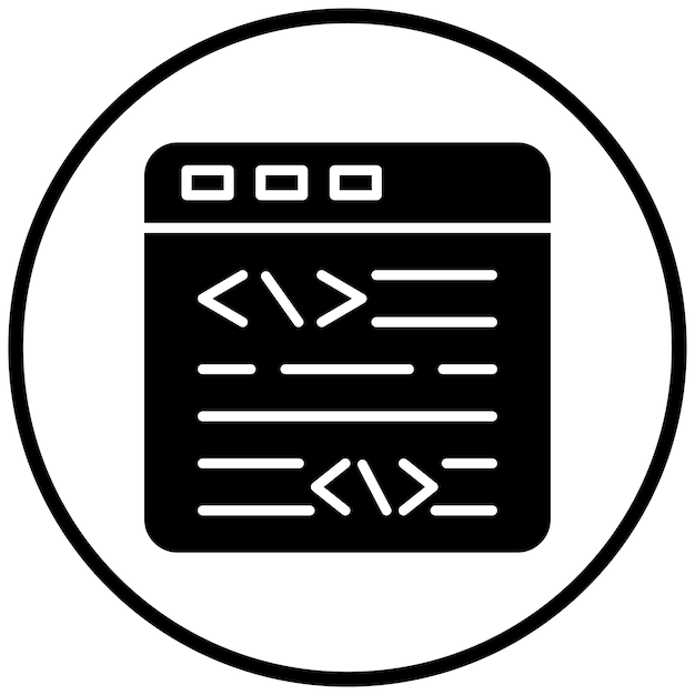 Vector Design Website Coding Icon Style