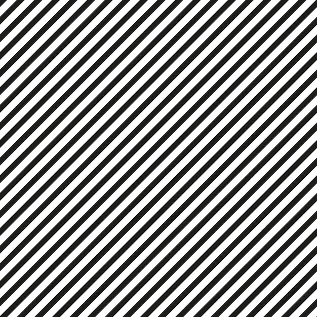 Vector diagonal lines pattern Seamless striped background Simple endless black and white texture