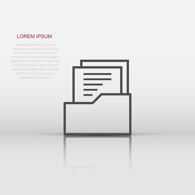 Vector document icon in flat style Archive data file sign illustration pictogram Document business concept
