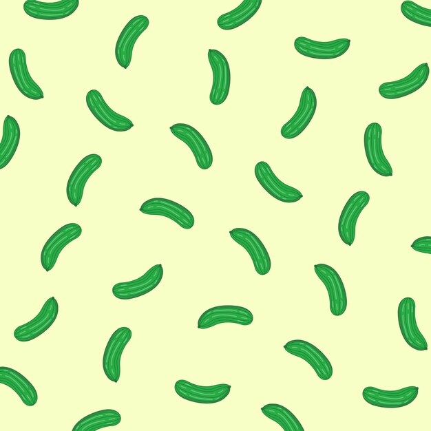 Vector drawing of a cucumber pattern isolated on a white background accompanied by an illustration