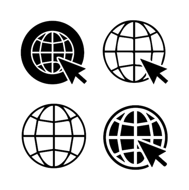 Vector Earth globe icons set international tourism globe symbol