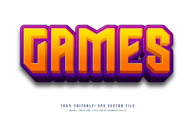 Vector editable games text effect