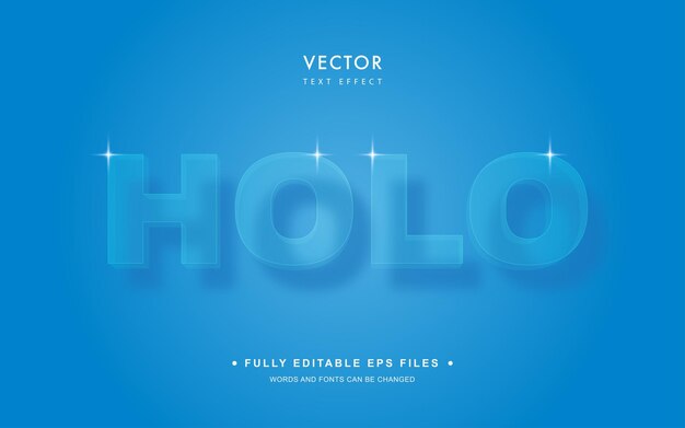 vector editable text effect in hologram style