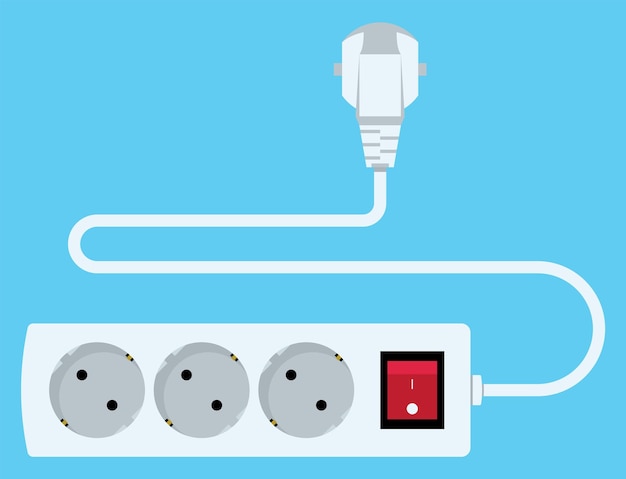 Vector electric outlet plug and socket illustration