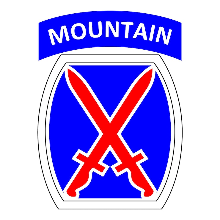 Vektör vector emblem of the 10th mountain division a light infantry division in the united states army