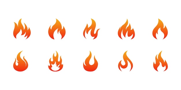 vector fire logo premium template bundle