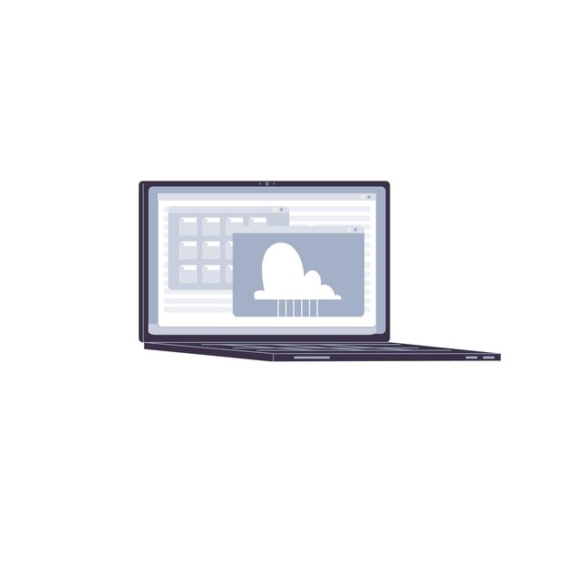 Vector flat cartoon laptop isolated on empty background-electronic equipment,home appliances and modern digital technologies concept,web site banner ad design