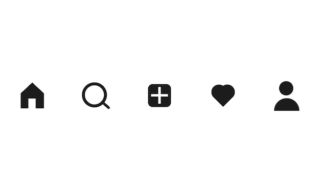 Vector flat instagram icons and notifications set