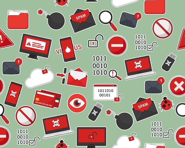 Vector flat seamless texture pattern Hacker