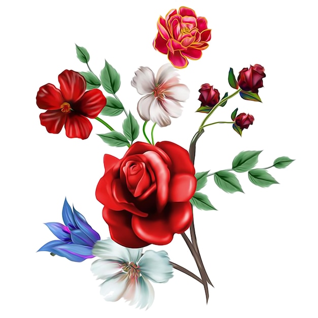 vector floral card, vintage floral