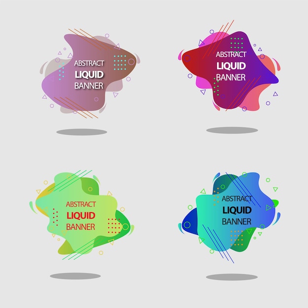Vector fluid banner with abstract liquid color