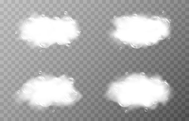 Vector foam with bubbles on an isolated transparent background Foam bubbles png Detergent png