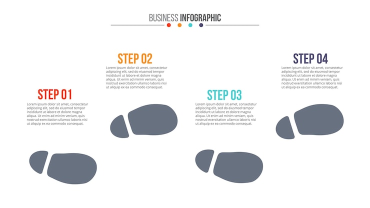 Vektör vector footprints for infographic business concept with 4 options