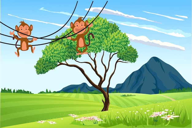 vector forest vector tree vector green vector forest scene