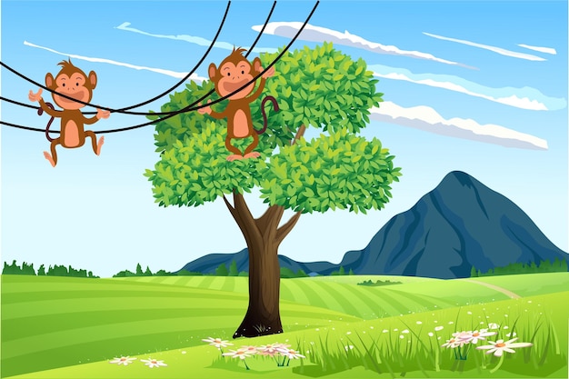 vector forest vector tree vector green vector forest scene