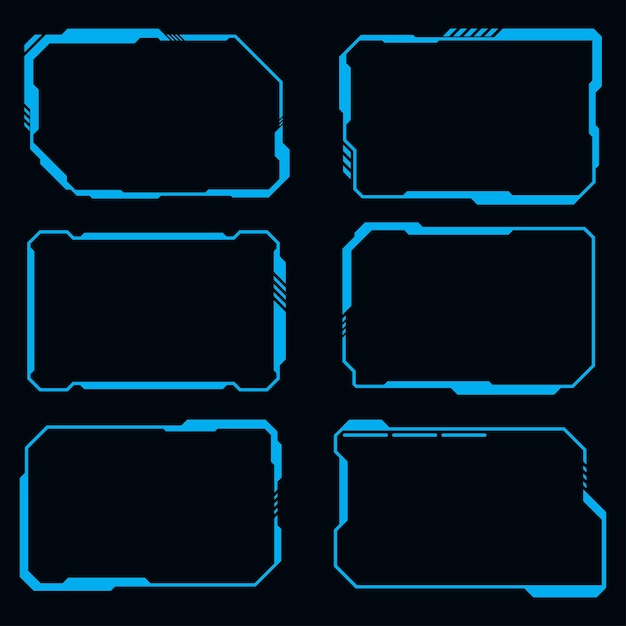 Vector frame technology futuristic element HUD scifi design element