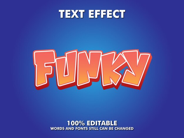 vector funky word text effect editable template