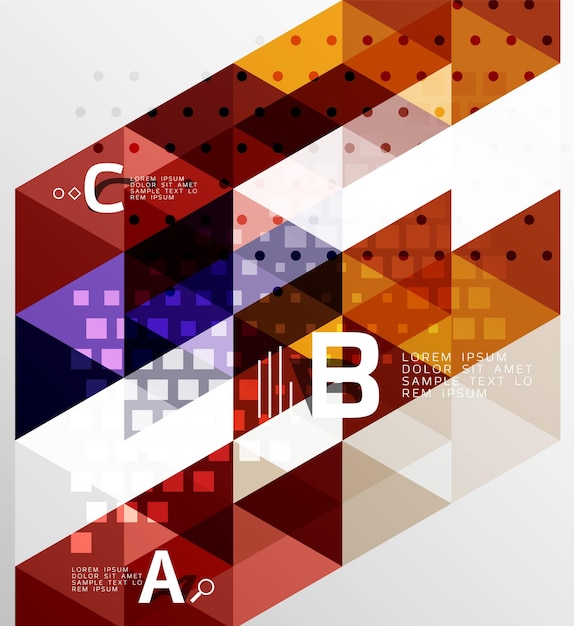 Vector geometric abstract background minimalistic design with option text