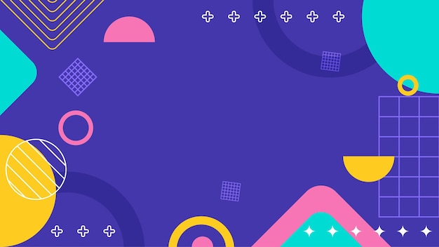 Vector geometric memphis background design