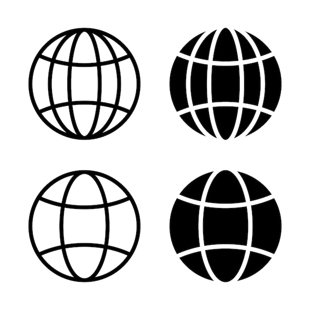 Vector Globe Icon Set Globe Symbols