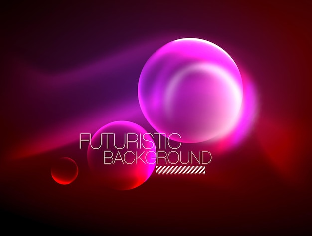 Vector glowing neon circles abstract background