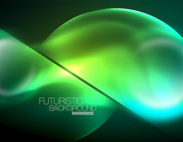 vector glowing neon circles abstract background