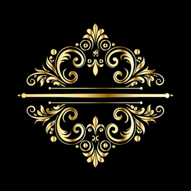 Vector gold ornament In baroque style Golden element for design Ornamental pattern for wedding inv
