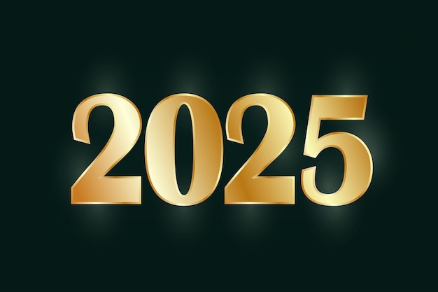 vector golden inscription of the new year 2025