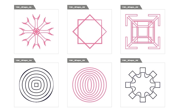 Vector Graphic Assets Set Extraordinary Graphic Assets Modern abstract forms